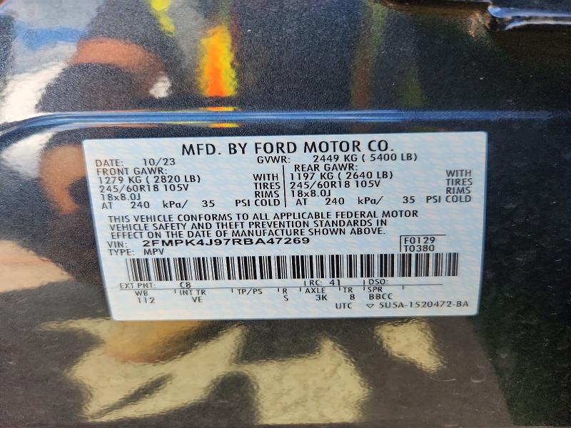 65221776 :رقم المزاد ، 2FMPK4J97RBA47269 vin ، 2024 Ford Edge مزاد بيع