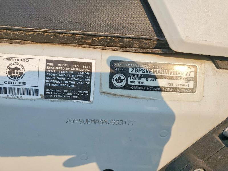 2021 Ski Snowmobile მანქანა იყიდება აუქციონზე, vin: 2BPSVEMA8MV000177, აუქციონის ნომერი: 64428266