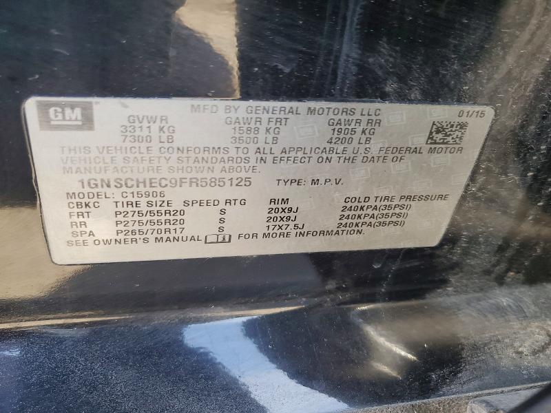 65374116 :رقم المزاد ، 1GNSCHEC9FR585125 vin ، 2015 Chevrolet Suburban مزاد بيع