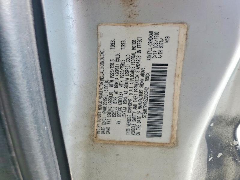 65802886 :رقم المزاد ، 5TEWM72N32Z030242 vin ، 2002 Toyota Tacoma مزاد بيع
