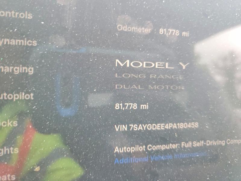 63397636 :رقم المزاد ، 7SAYGDEE4PA180458 vin ، 2023 Tesla Model Y مزاد بيع