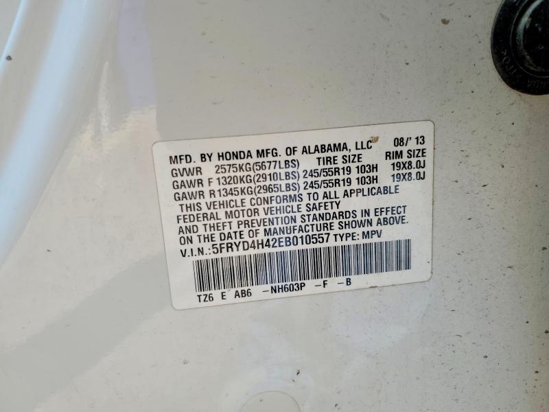 Продаж на аукціоні авто 2014 Acura Mdx, vin: 5FRYD4H42EB010557, номер лоту: 64409726