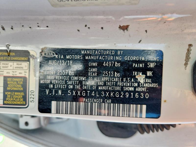 Продаж на аукціоні авто 2019 Kia Optima, vin: 5XXGT4L3XKG291630, номер лоту: 66378806