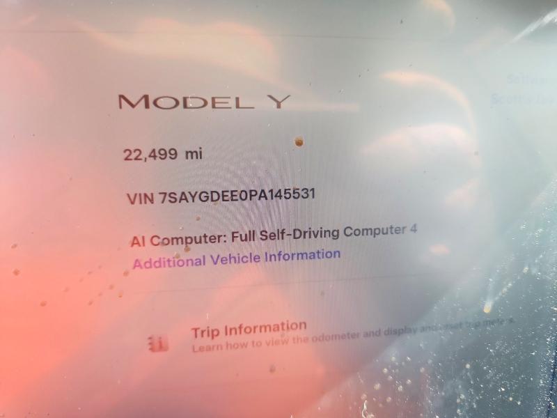 Продажа на аукционе авто 2023 Tesla Model Y, vin: 7SAYGDEE0PA145531, номер лота: 64711966