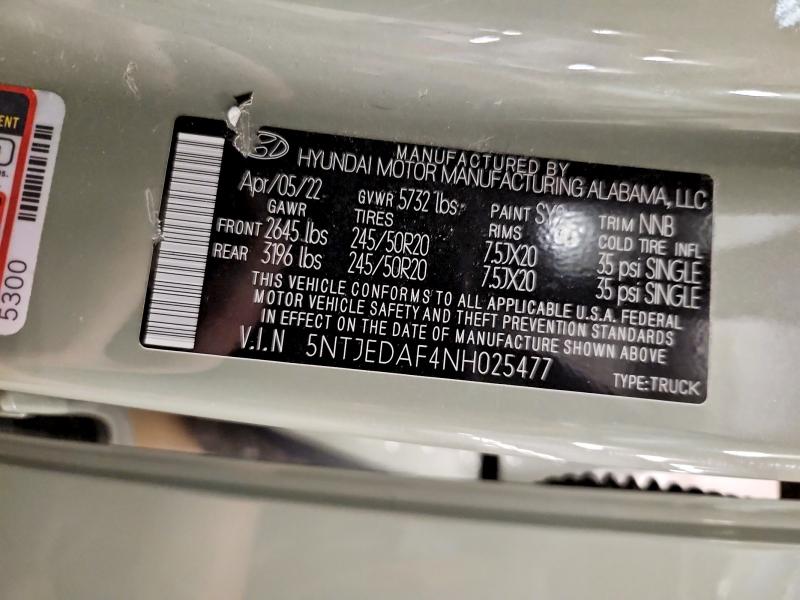 Продаж на аукціоні авто 2022 Hyundai Santa Cruz, vin: 5NTJEDAF4NH025477, номер лоту: 64063176