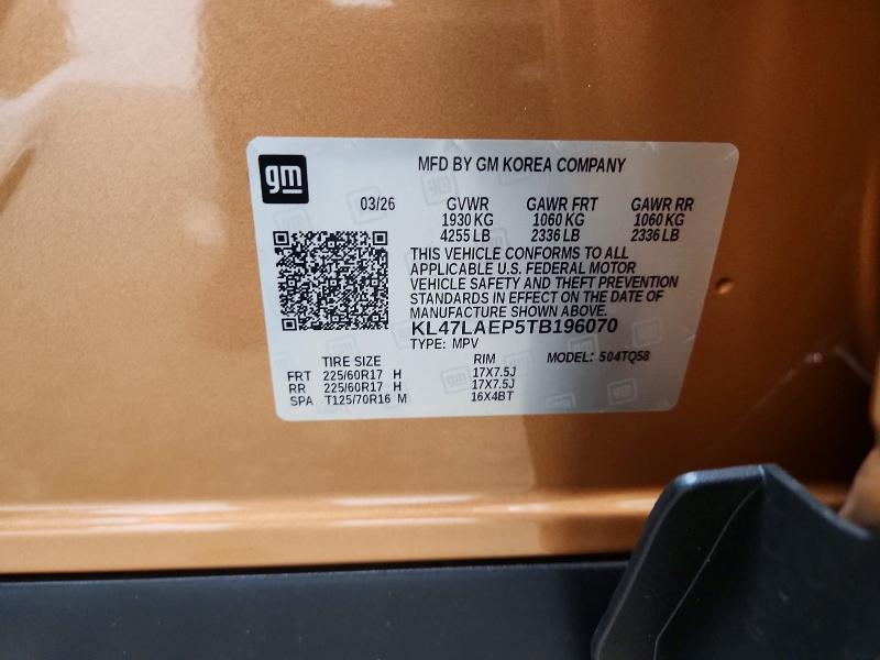 66807656 :رقم المزاد ، KL47LAEP5TB196070 vin ، 2026 Buick Envista مزاد بيع