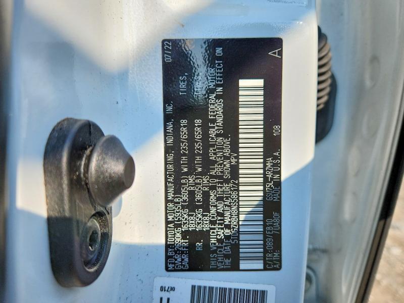 Aukcja sprzedaży 2022 Toyota Highlander, vin: 5TDGZRBH8NS586172, numer aukcji: 63683286