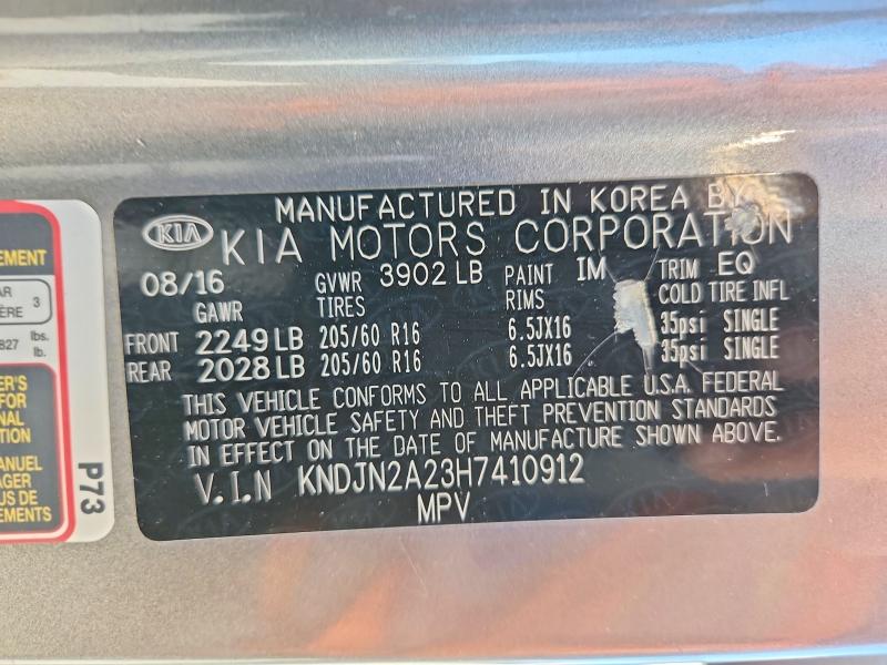 63712866 :رقم المزاد ، KNDJN2A23H7410912 vin ، 2017 Kia Soul مزاد بيع