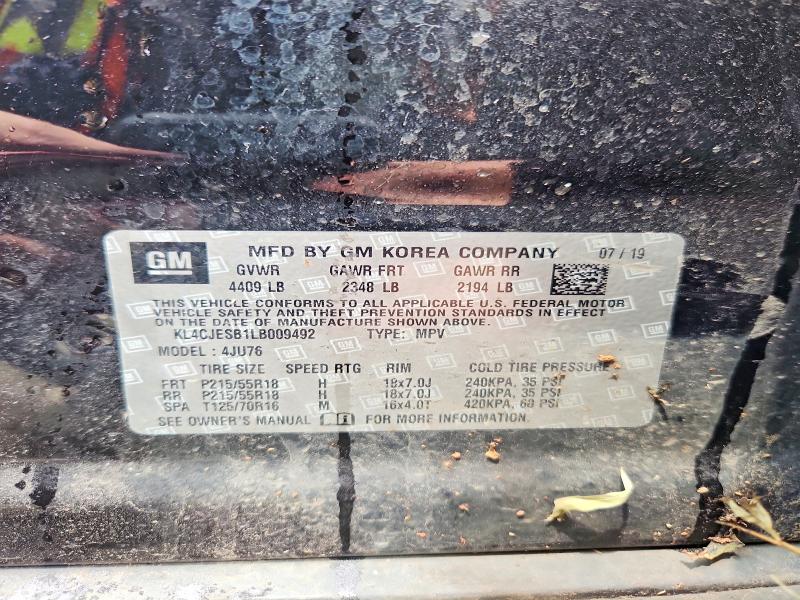 64428746 :رقم المزاد ، KL4CJESB1LB009492 vin ، 2020 Buick Encore مزاد بيع
