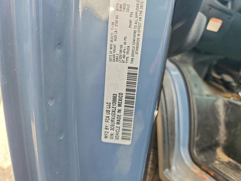 Продаж на аукціоні авто 2020 Ram Promaster 3500, vin: 3C6URVJGXLE139863, номер лоту: 65391266