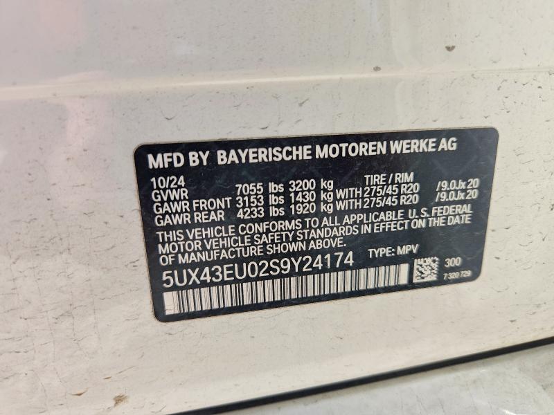 65285496 :رقم المزاد ، 5UX43EU02S9Y24174 vin ، 2025 Bmw X5 مزاد بيع