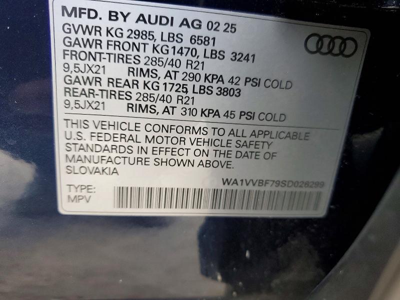 Продаж на аукціоні авто 2025 Audi Q7, vin: WA1VVBF79SD026299, номер лоту: 63665276