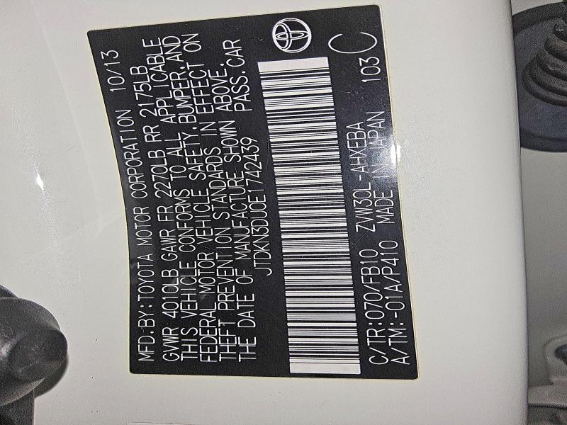 65116436 :رقم المزاد ، JTDKN3DU0E1742439 vin ، 2014 Toyota Prius مزاد بيع