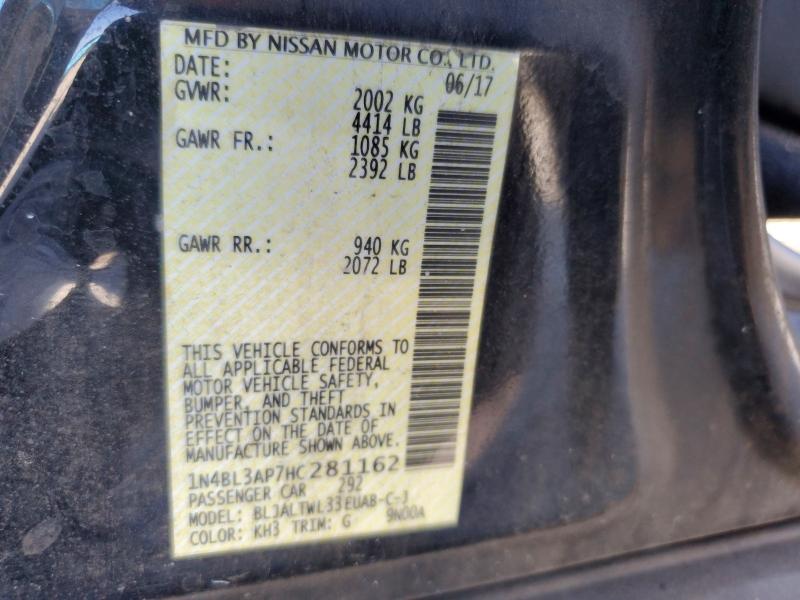 Продаж на аукціоні авто 2017 Nissan Altima, vin: 1N4BL3AP7HC281162, номер лоту: 65438036