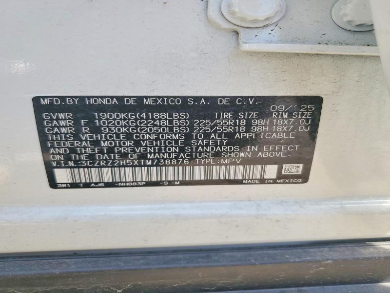 Продажа на аукционе авто 2026 Honda Hr-v, vin: 3CZRZ2H5XTM738876, номер лота: 66813356