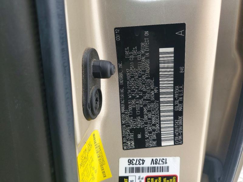Продажа на аукционе авто 2012 Toyota Sienna, vin: 5TDKK3DC2CS242072, номер лота: 66848096