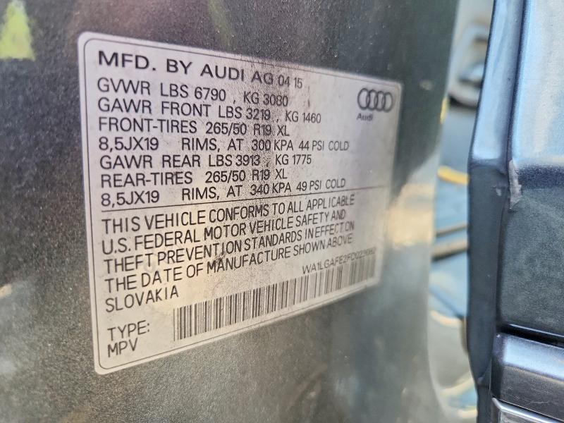 Aukcja sprzedaży 2015 Audi Q7, vin: WA1LGAFE2FD023082, numer aukcji: 66018856