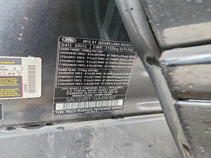 Продажа на аукционе авто 2016 Land Rover Range Rover, vin: SALGS2EF1GA256307, номер лота: 64332536