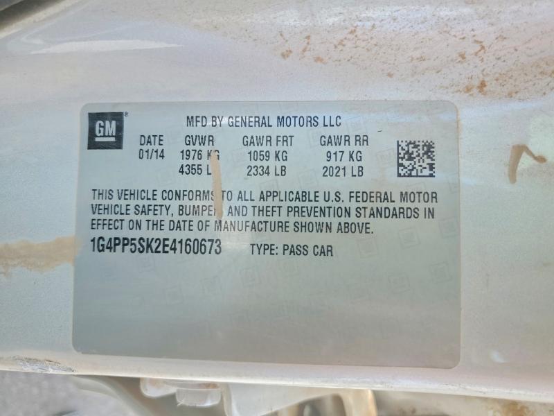 65234176 :رقم المزاد ، 1G4PP5SK2E4160673 vin ، 2014 Buick Verano مزاد بيع