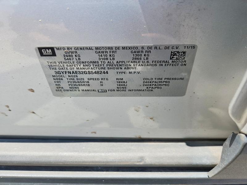65415606 :رقم المزاد ، 3GYFNAE32GS548244 vin ، 2016 Cadillac Srx مزاد بيع