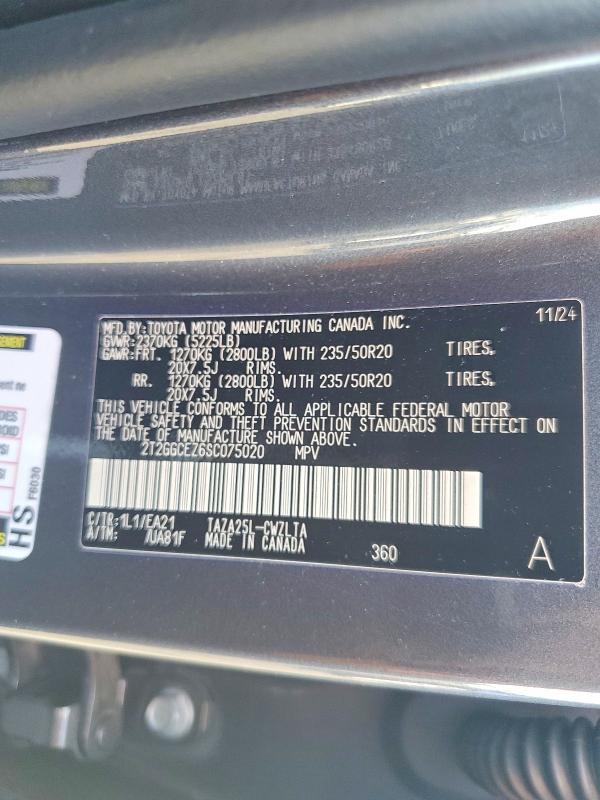 Aukcja sprzedaży 2025 Lexus Nx, vin: 2T2GGCEZ6SC075020, numer aukcji: 66658006