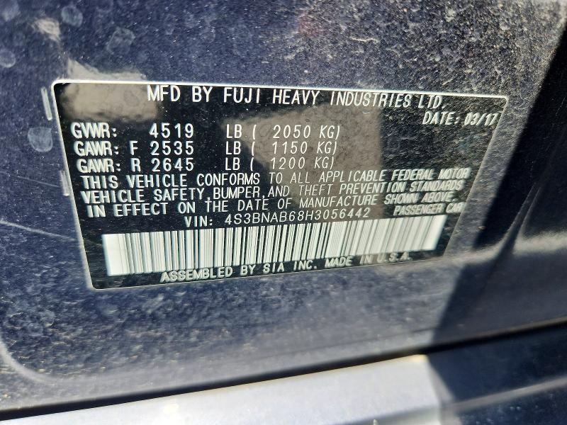 Aukcja sprzedaży 2017 Subaru Legacy, vin: 4S3BNAB68H3056442, numer aukcji: 64681966