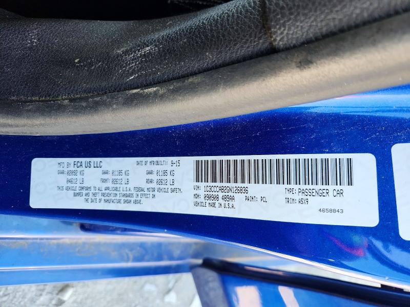 2016 Chrysler 200 მანქანა იყიდება აუქციონზე, vin: 1C3CCCAB2GN126836, აუქციონის ნომერი: 66278146