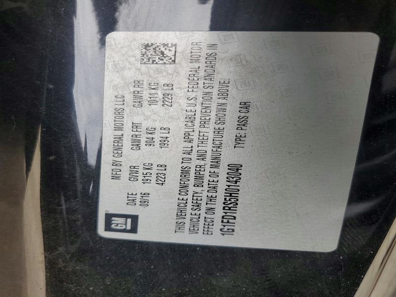2017 Chevrolet Camaro მანქანა იყიდება აუქციონზე, vin: 1G1FD1RS5H0143040, აუქციონის ნომერი: 66818786