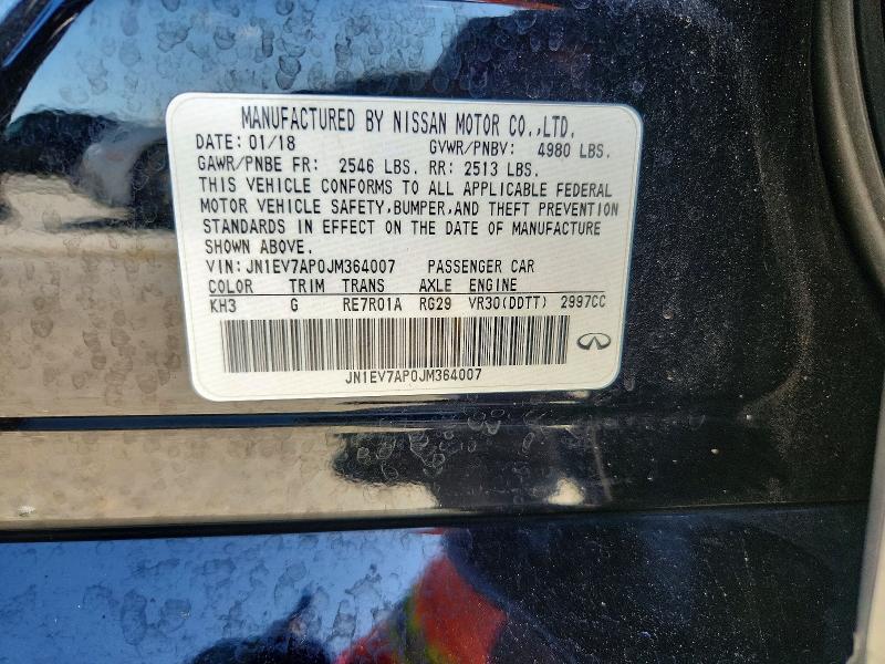 Aukcja sprzedaży 2018 Infiniti Q50, vin: JN1EV7AP0JM364007, numer aukcji: 65820696