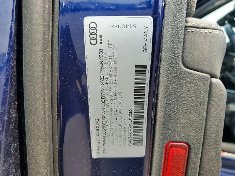Aukcja sprzedaży 2021 Audi S4, vin: WAUB4AF47MA042059, numer aukcji: 64460526