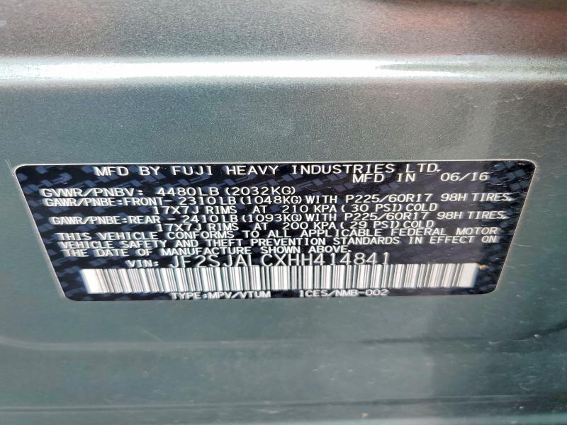 Aukcja sprzedaży 2017 Subaru Forester, vin: JF2SJALCXHH414841, numer aukcji: 65612356
