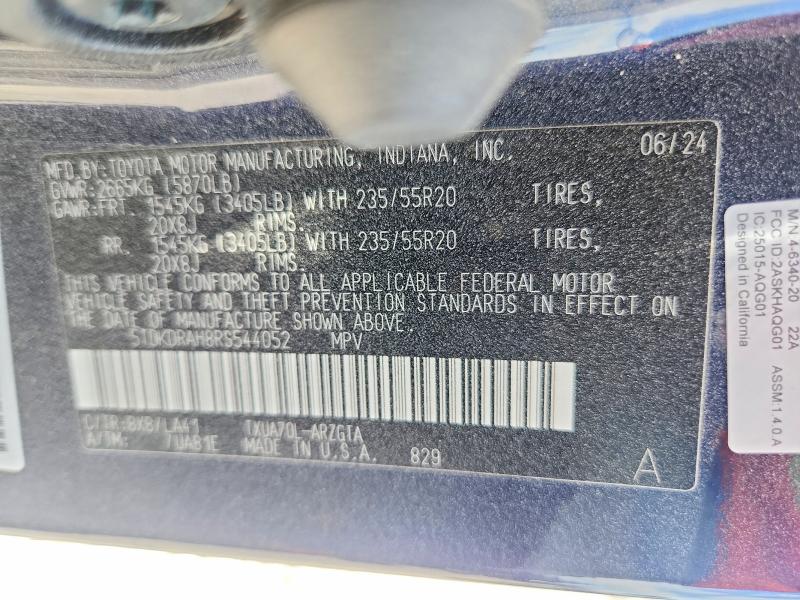Aukcja sprzedaży 2024 Toyota Highlander, vin: 5TDKDRAH8RS544052, numer aukcji: 65104966
