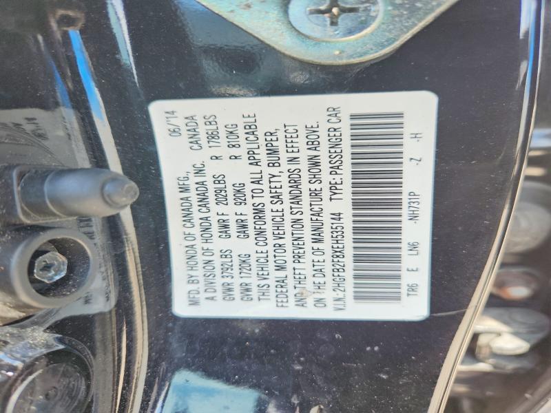 Продажа на аукционе авто 2014 Honda Civic, vin: 2HGFB2F8XEH535144, номер лота: 64549536