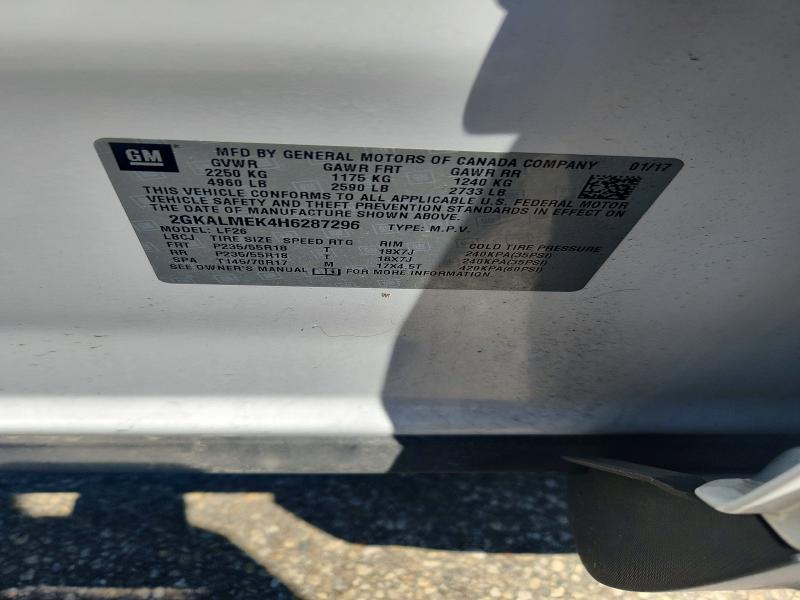 Продаж на аукціоні авто 2017 Gmc Terrain, vin: 2GKALMEK4H6287296, номер лоту: 64097676