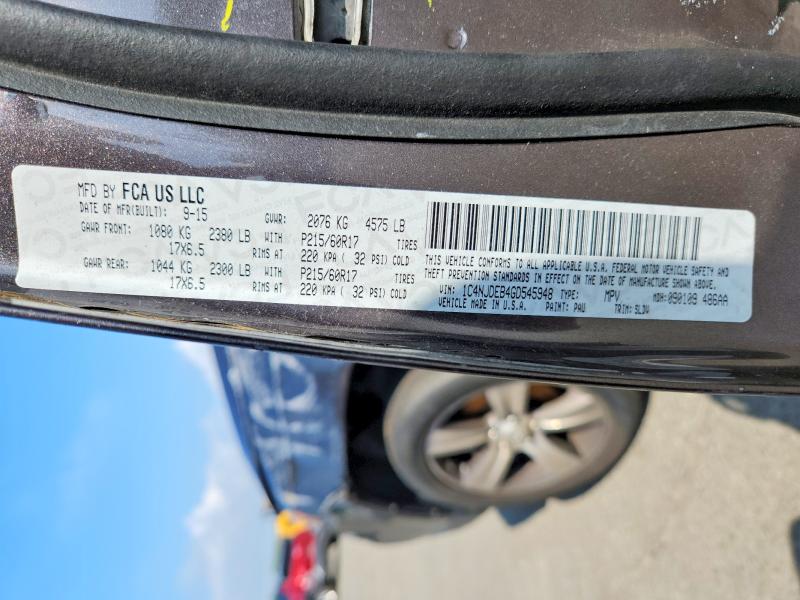 63584556 :رقم المزاد ، 1C4NJDEB4GD545948 vin ، 2016 Jeep Compass مزاد بيع
