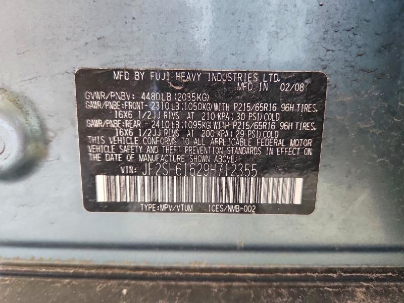 Продаж на аукціоні авто 2009 Subaru Forester, vin: JF2SH61629H712355, номер лоту: 64233976