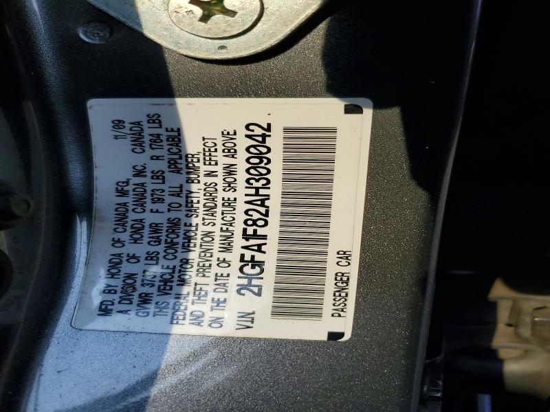 Aukcja sprzedaży 2010 Honda Civic, vin: 2HGFA1F82AH309042, numer aukcji: 64206556