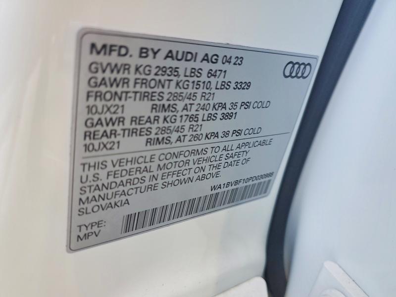 Aukcja sprzedaży 2023 Audi Q8, vin: WA1BVBF10PD030988, numer aukcji: 64057446