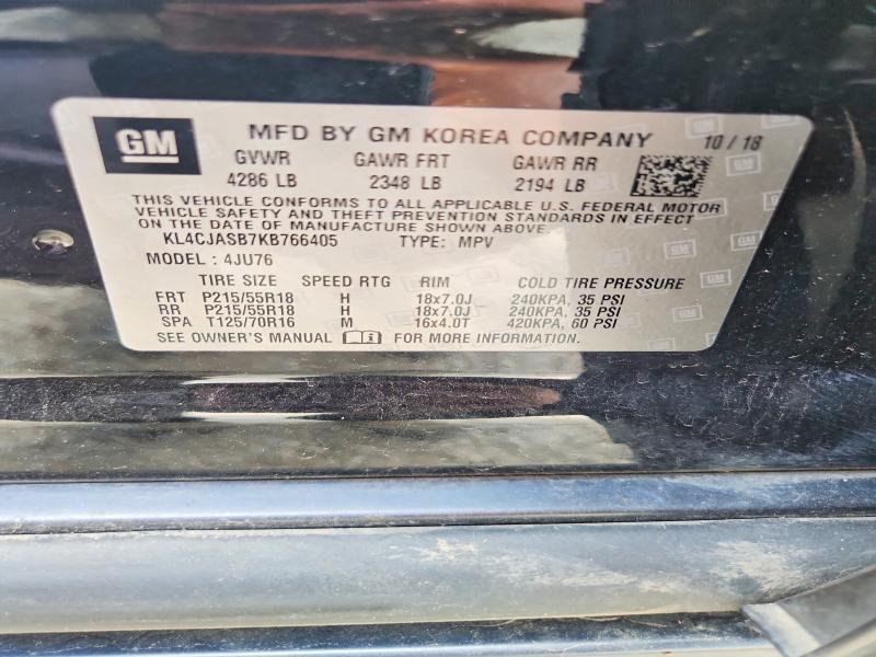 Продаж на аукціоні авто 2019 Buick Encore, vin: KL4CJASB7KB766405, номер лоту: 64384886