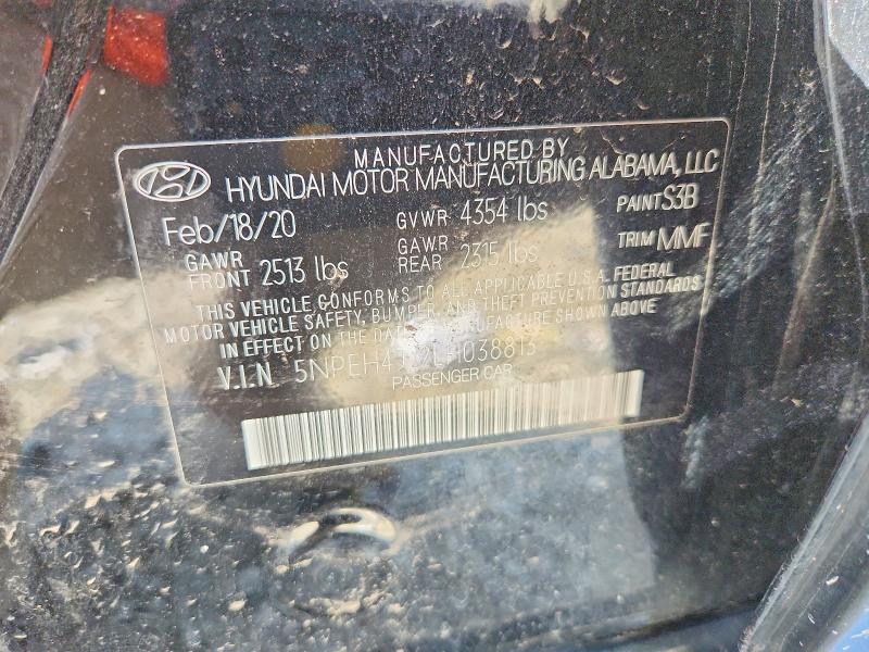 Auction sale of the 2020 Hyundai Sonata, vin: 5NPEH4J22LH038813, lot number: 59825396