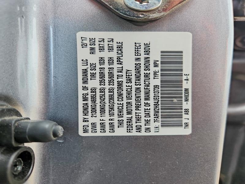 Auction sale of the 2018 Honda Cr-v, vin: 7FARW2H84JE013739, lot number: 63856656