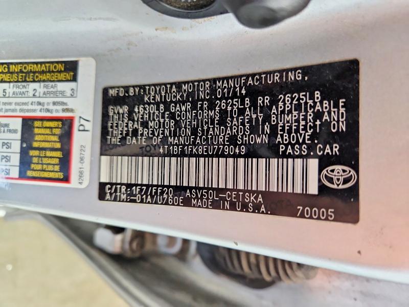 Продаж на аукціоні авто 2014 Toyota Camry, vin: 4T1BF1FK8EU779049, номер лоту: 64677146