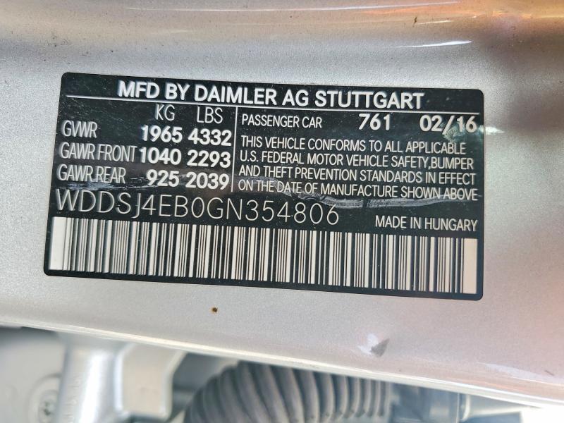 Aukcja sprzedaży 2016 Mercedes-benz Cla, vin: WDDSJ4EB0GN354806, numer aukcji: 65891126