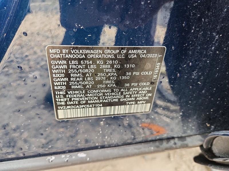 Auction sale of the 2023 Volkswagen Atlas, vin: 1V2JR2CA3PC547104, lot number: 63692356