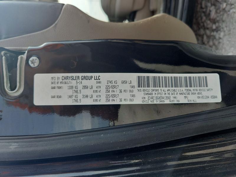 Продаж на аукціоні авто 2014 Chrysler Town & Country, vin: 2C4RC1BG0ER413502, номер лоту: 64981066