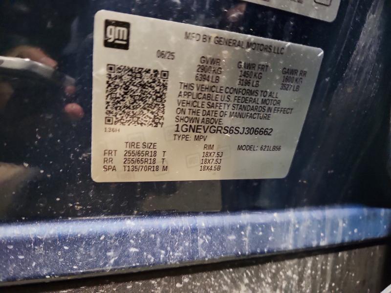 63439466 :رقم المزاد ، 1GNEVGRS6SJ306662 vin ، 2025 Chevrolet Traverse مزاد بيع