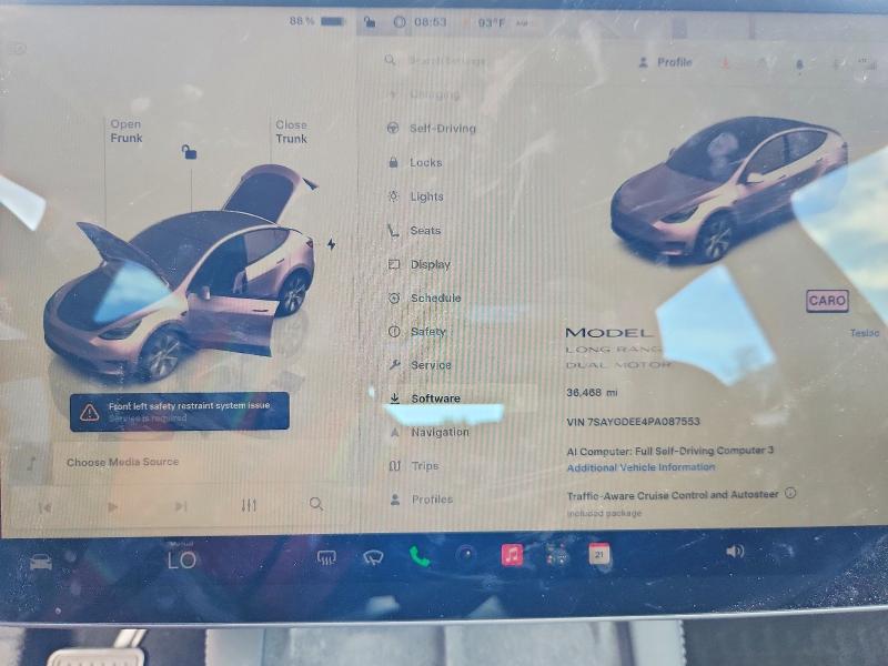 2023 Tesla Model Y მანქანა იყიდება აუქციონზე, vin: 7SAYGDEE4PA087553, აუქციონის ნომერი: 66173166