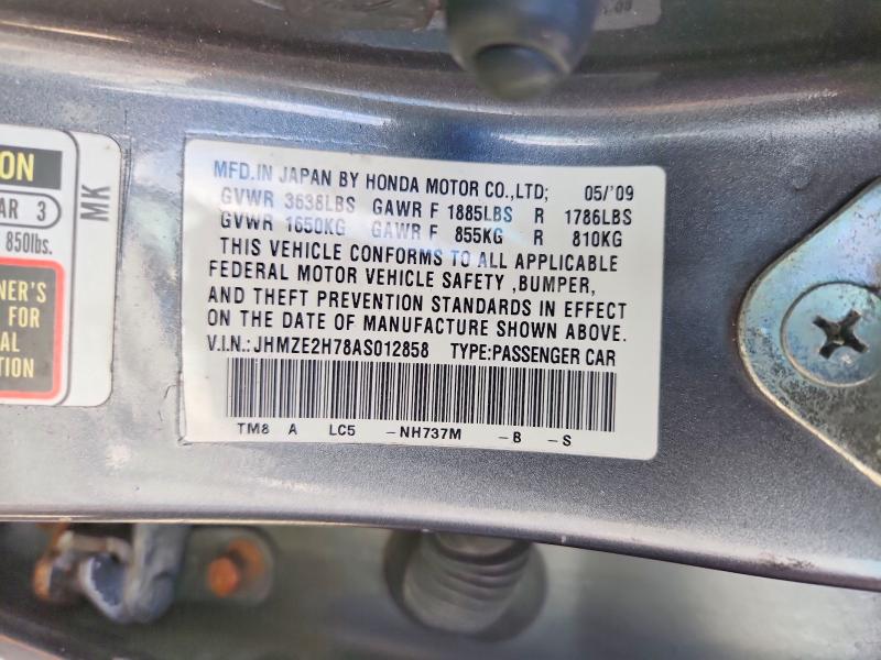 Продажа на аукционе авто 2010 Honda Insight, vin: JHMZE2H78AS012858, номер лота: 65400666