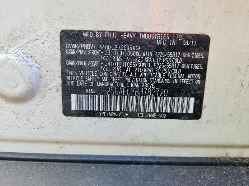 Aukcja sprzedaży 2011 Subaru Forester, vin: JF2SHAEC7BH782720, numer aukcji: 66474746