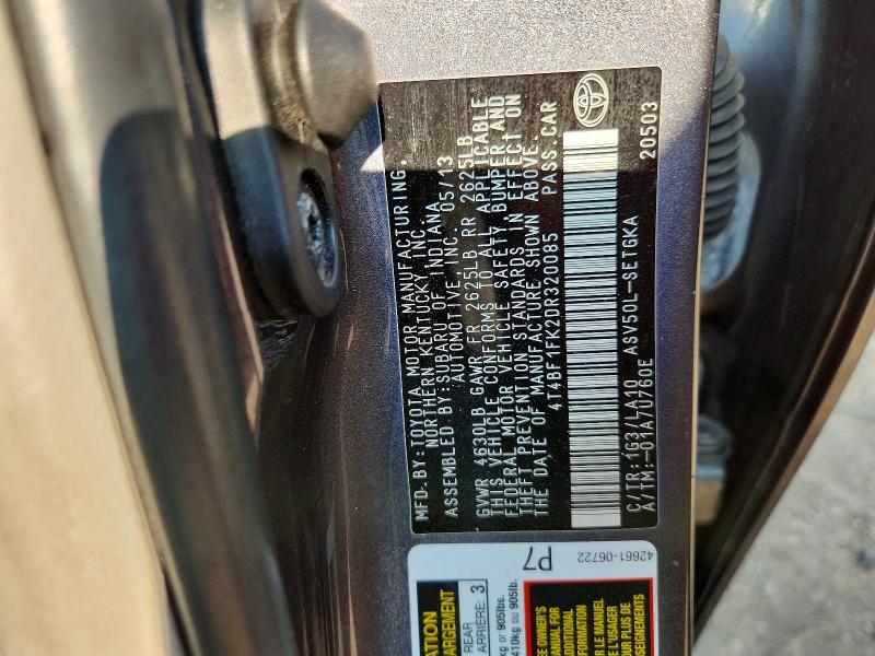 64055216 :رقم المزاد ، 4T4BF1FK2DR320085 vin ، 2013 Toyota Camry مزاد بيع